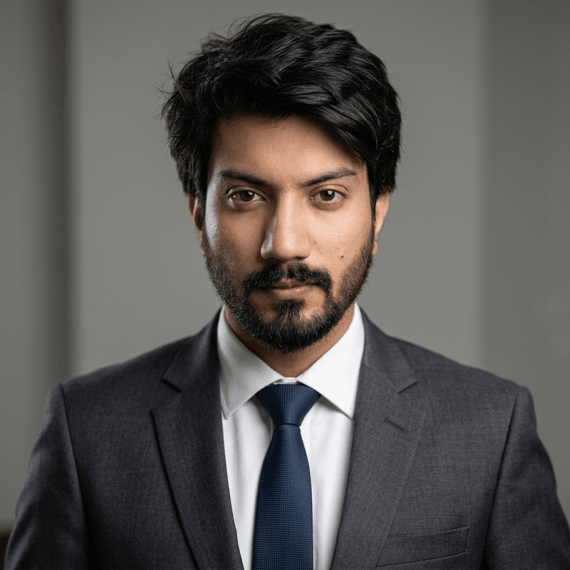 Portrait of Ali Ahmad, Senior QA Engineer, looking at the camera