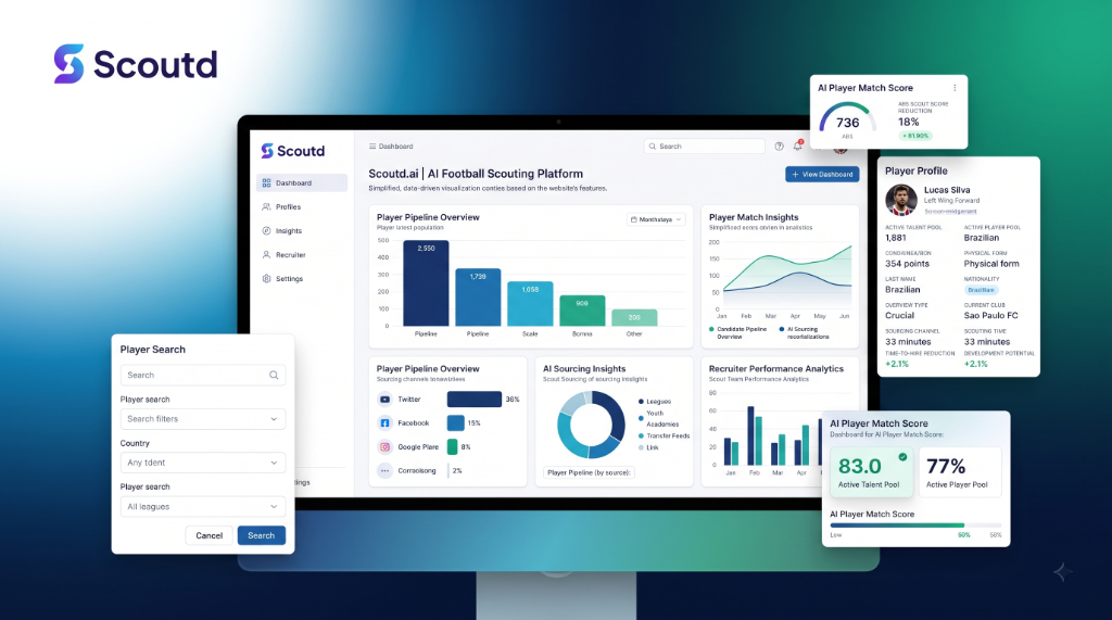 Scoutd.ai Football Scouting Analytics Dashboard Interface